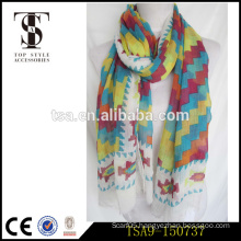 custom service accept 100% polyester scarf colorful voile silk feel scarves